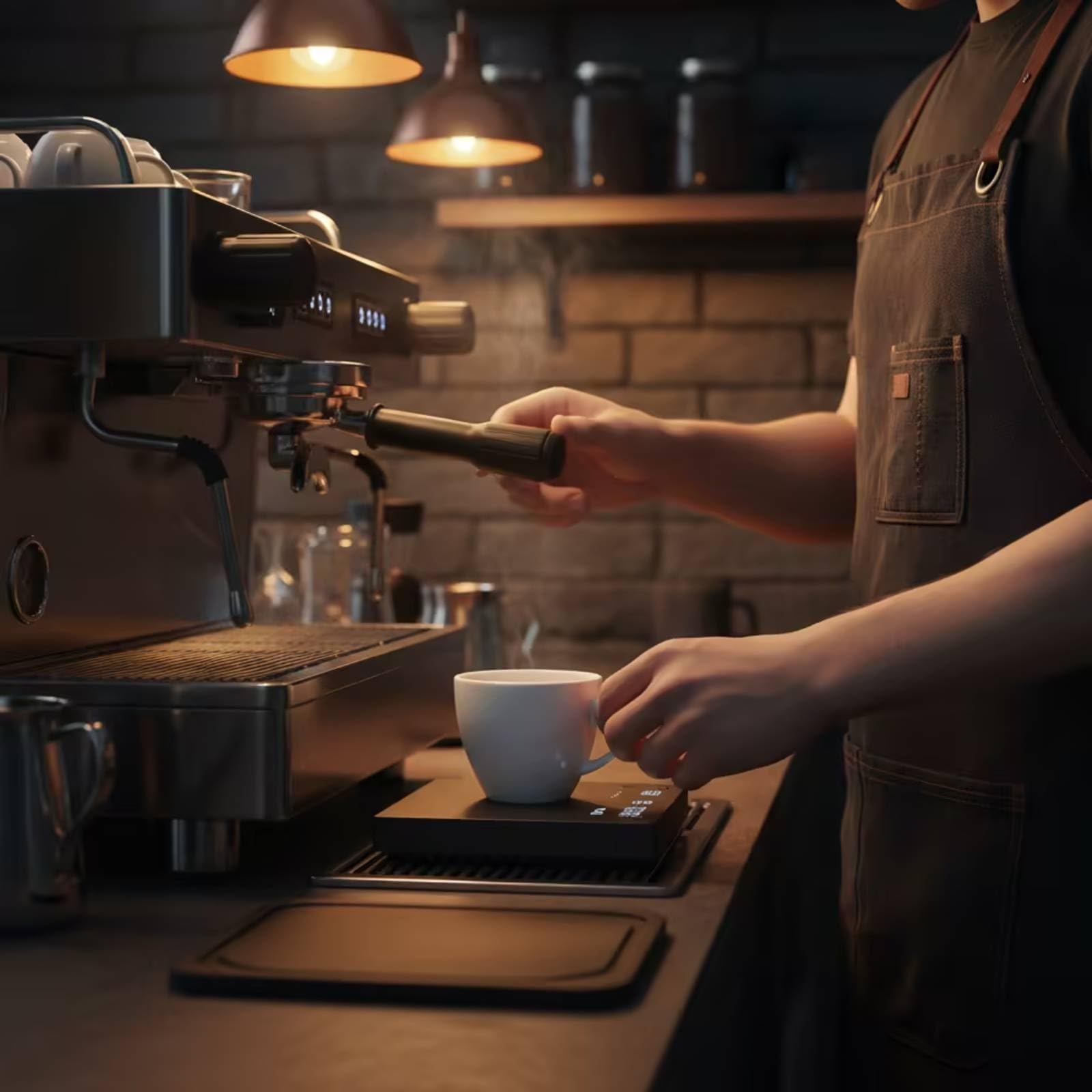 Gralara Kaffeewaage präzise Waage digital Küchenwaage für Küche, Weiß