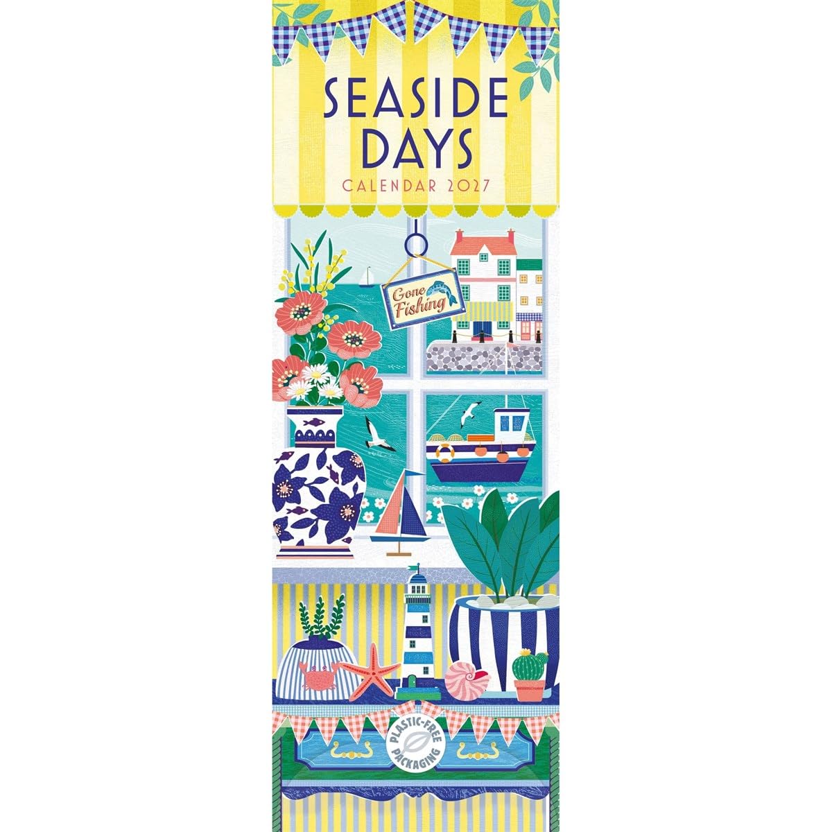 Carousel Worldwide Seaside Days 2027 Slim Wall Calendar, 12-Month Calendar, Coastal Photography & Nostalgia