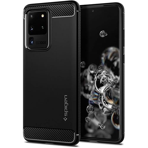 Spigen Rugged Armor Designed for Samsung Galaxy S20 Ultra Case/Galaxy S20 Ultra 5G Case (2020) - Matte Black