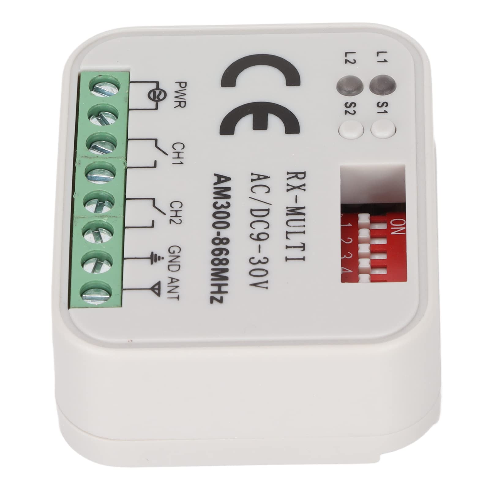 Módulo de conmutación de control remoto de 2 vías receptor multifrecuencia módulo inteligente multifrecuencia inalámbrico universal, 9 a 30 V, 300 a 868 MHz Afstandsbedieningen