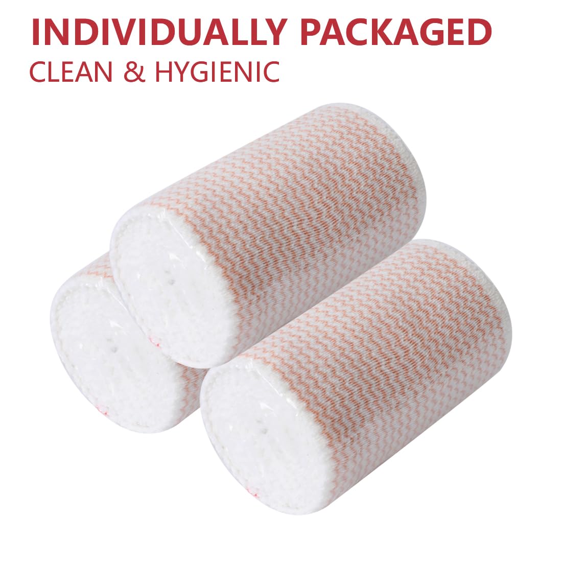 6 Pack 3 Inch Elastic Bandage Wrap with Self-Closure Compression Wrap Bandages for Arms and Elbows, Red Trim — Amazon image 5