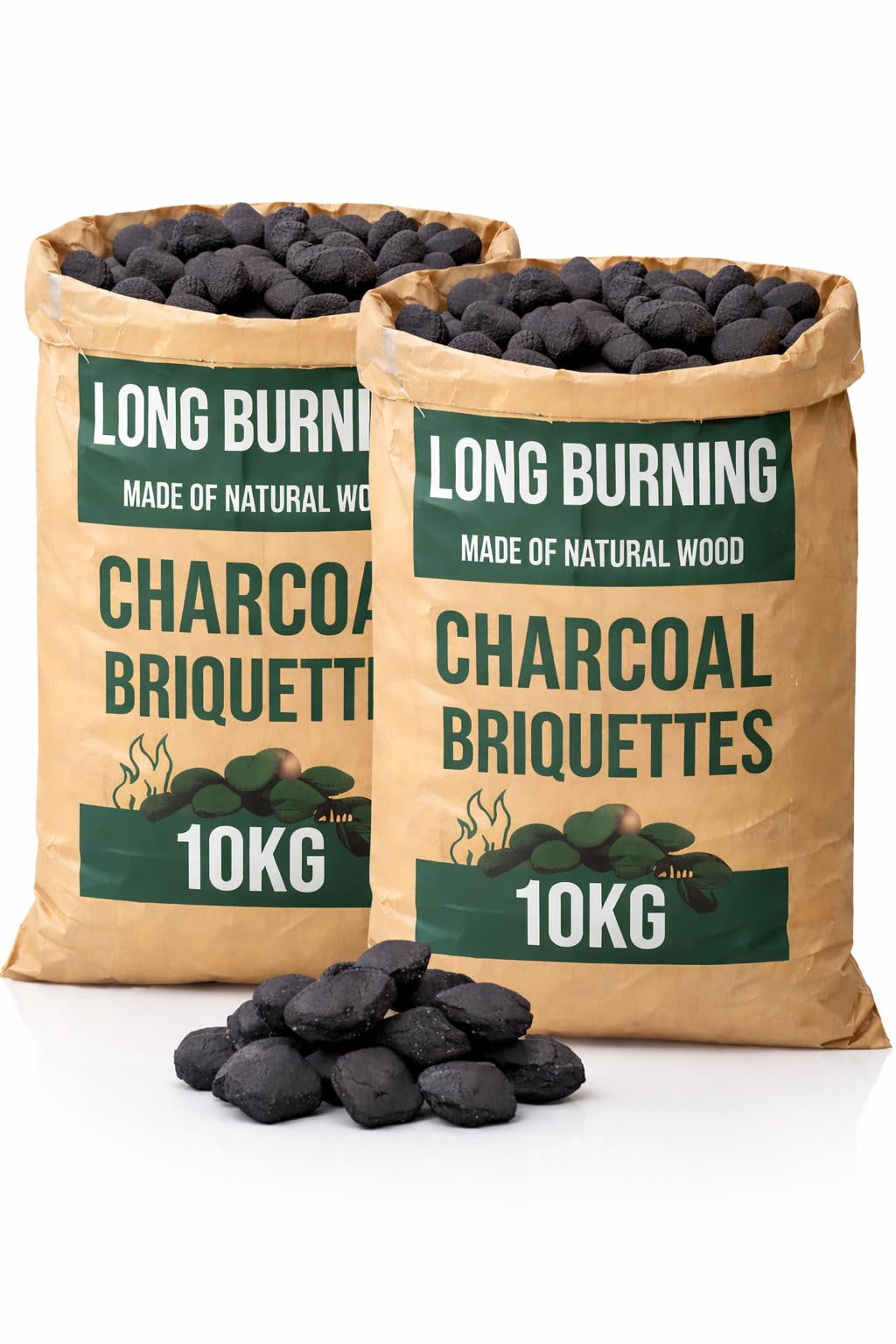 10kg Bag of Premium BBQ Charcoal Briquettes, Hotter Longer Burning Constant High Temperature Barbecue Charcoal, Perfect for Outdoor Grills (1 x 10kg Bag) — view 10
