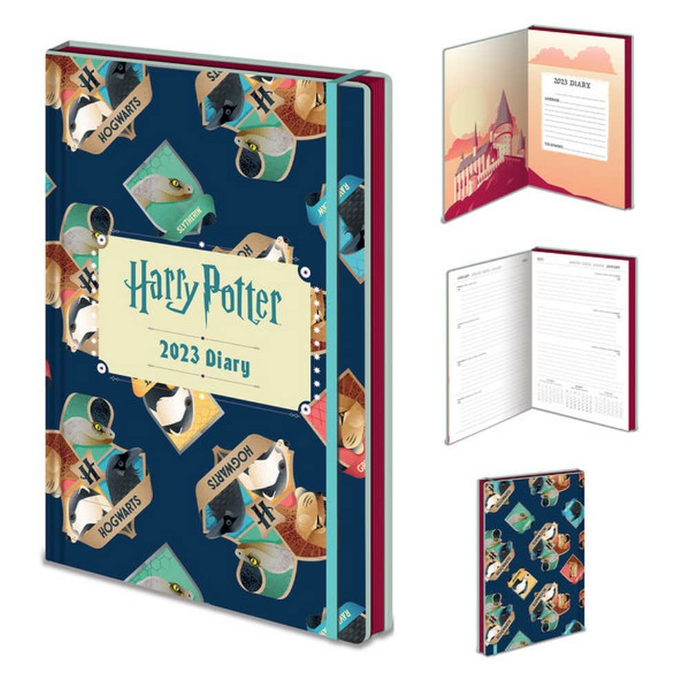 Pyramid International Potter Diary 2023, A5 Hard Cover, Week to a View Planner (Hogwarts Design) - Official Merchandise, SR74102, Multi-Colour