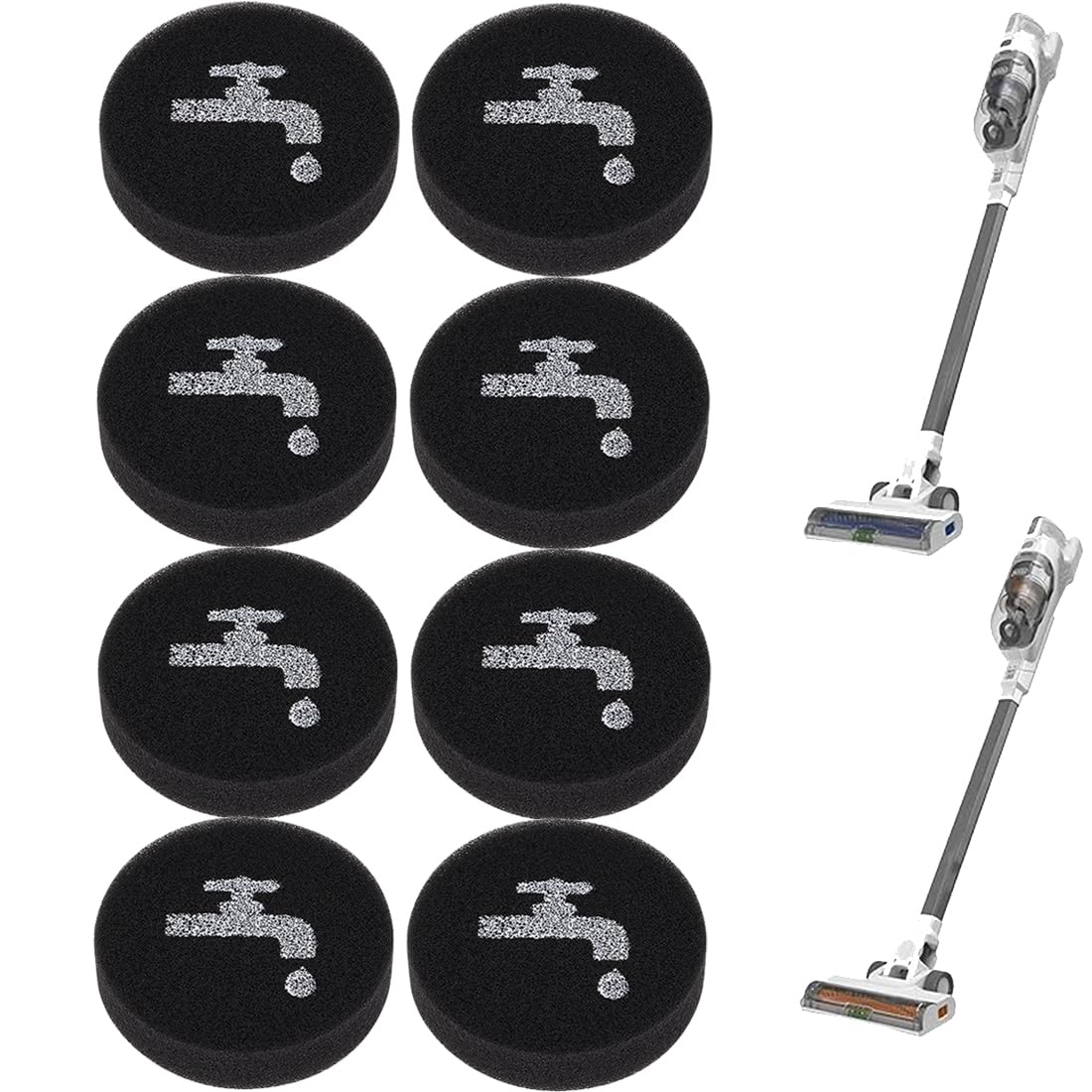 Filtres éponge pour BLACK+DECKER POWERSERIES+ BHFEA420J BHFEA520J Pack de 8 - 7