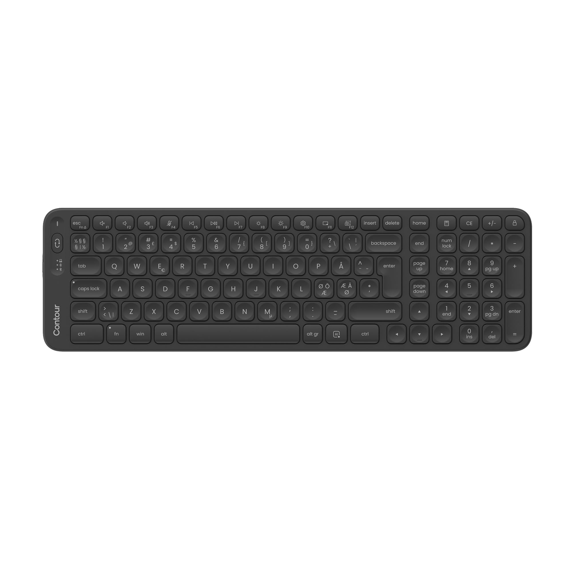 Contour Balance Keyboard | Compact keyboard, Numeric Keypad, Comfortable Typing for Home & Office, Compatible with Windows & Mac - Black - Wireless - FR Layout
