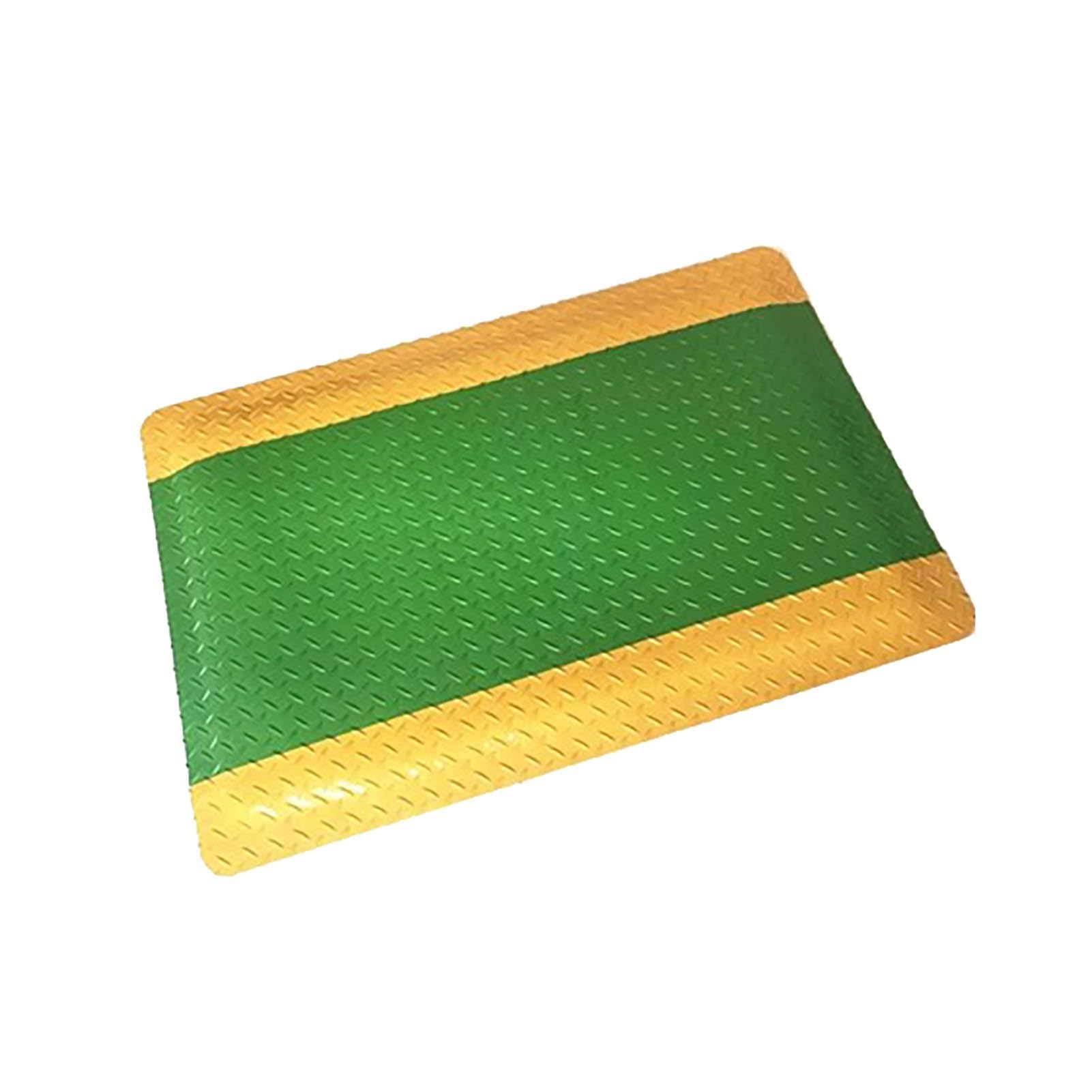 OWOHYG Sponge Industrial Anti-Fatigue Floor Mat, Prevent Fatigue Mat, With Safety Yellow Border.Green-60x45cm/23.6x17.7in