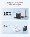 Anker Charger, 100W Max USB C Charger Block, 3-Port GaN and Ultra-Compact Wall Adapter, Smart Displayand Touch Control, for MacBook, iPad, iPhone 17/16 Series, and More (Non-Battery) (Black)
