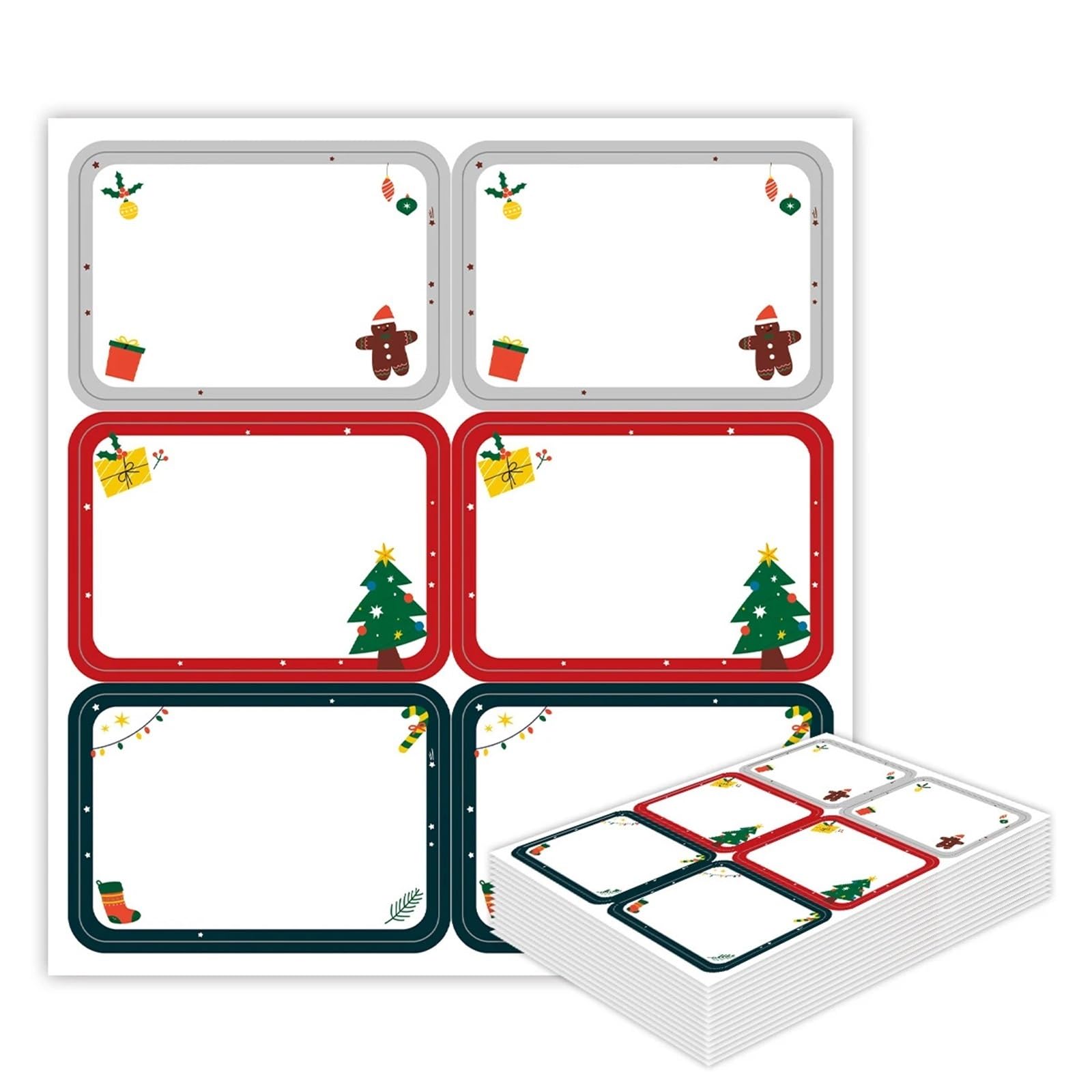 Snowflake Christmas Stickers 45sheets Christmas Stickers Labels,Writeable Xmas Gift Tags for Packaging Decor, Tree Cookie Bag Box Party Favor