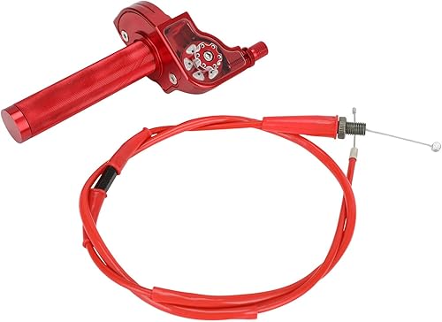 Miniatura 4 de JFG RACING Asamblea del acelerador de motocicleta, 78 pulgadas, 0.866 in, empuñaduras de acelerador giratorio con eje giratorio, cable CNC universal