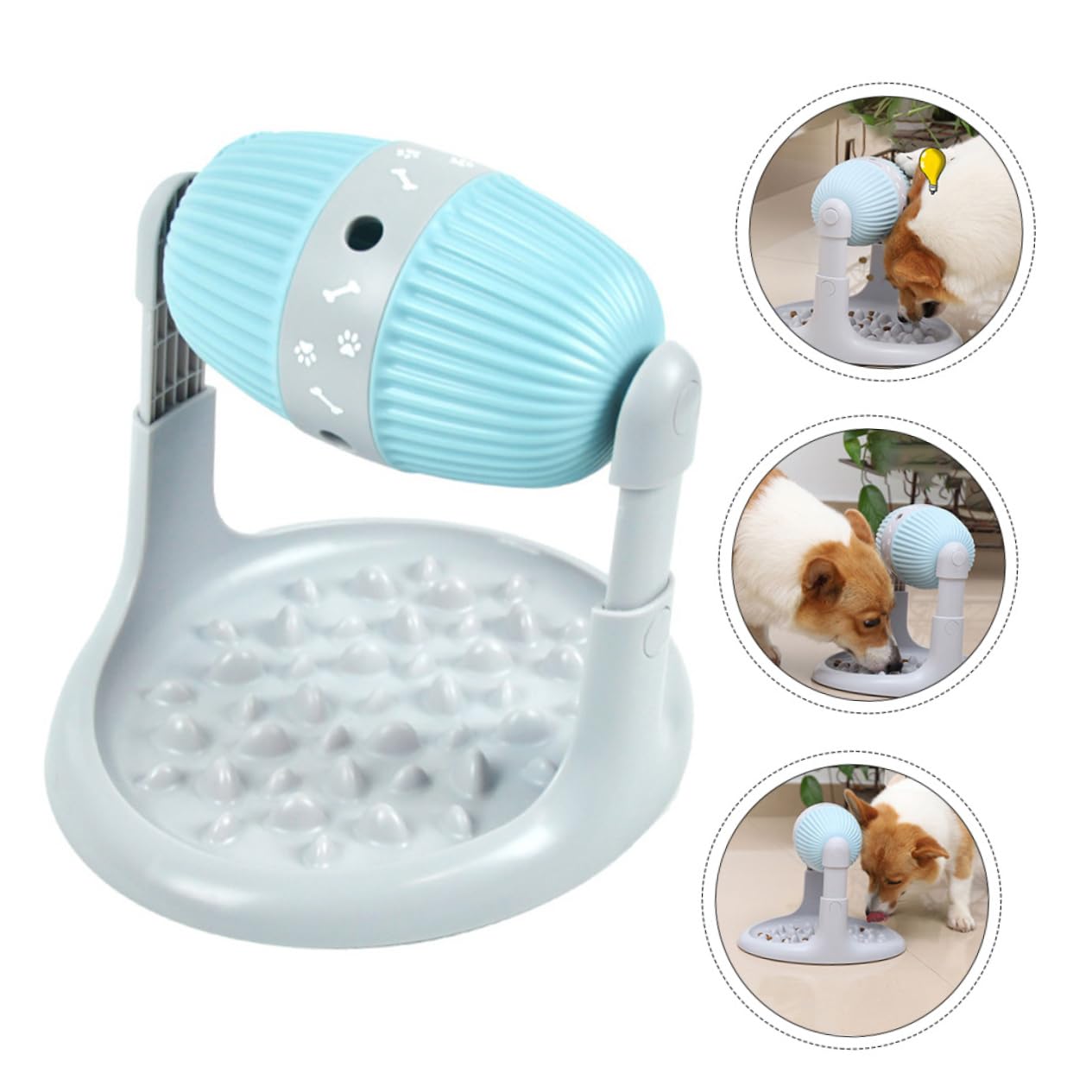 POPETPOP Distributore Di Cibo Lento Per Cani e Gatti Interattivo Snack Materiale Resistente Altezza Regolabile Per Alimentazione Lenta