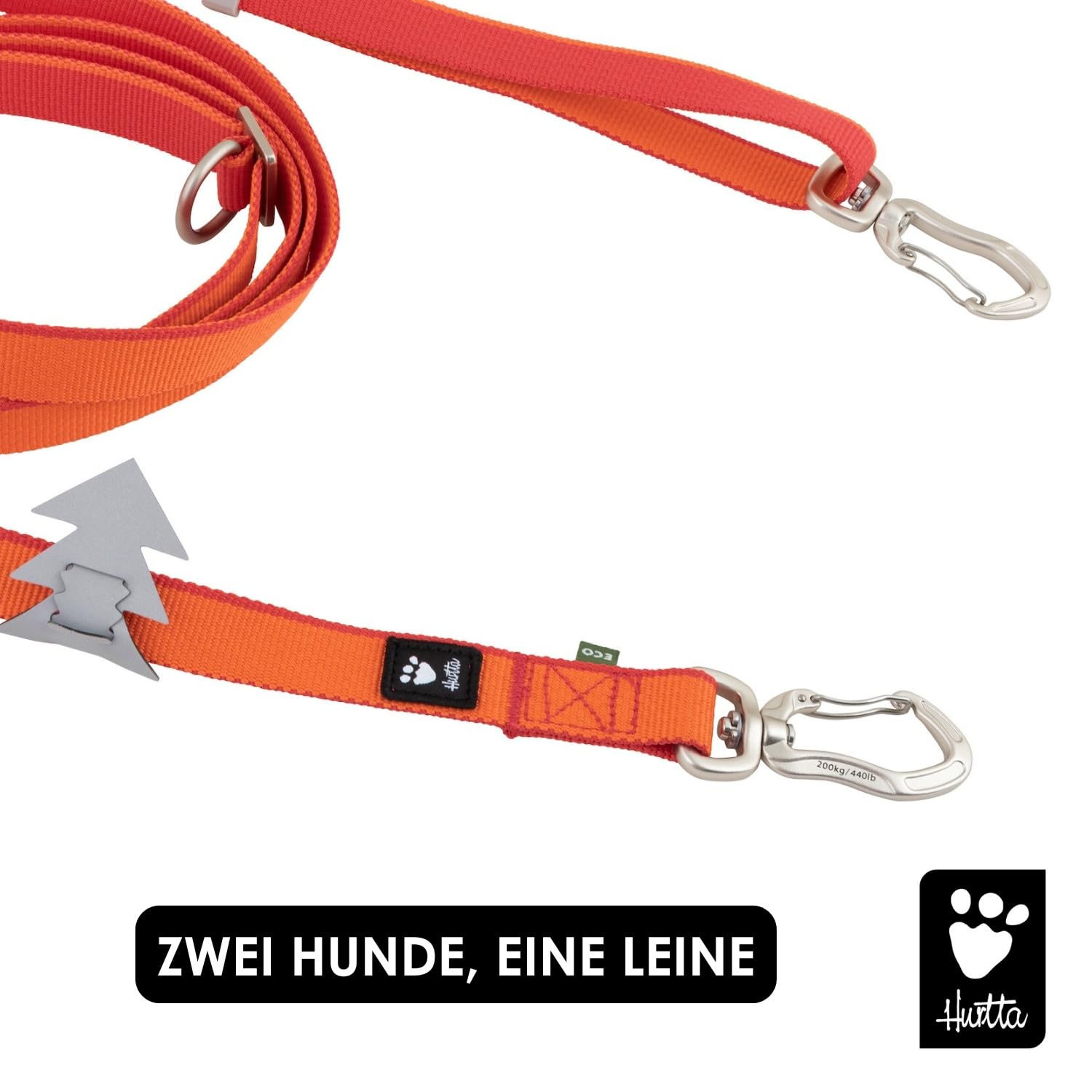 Hurtta Multi-Lange Leine II (BlackBerry, Schwarz, 100-300cm*20mm)