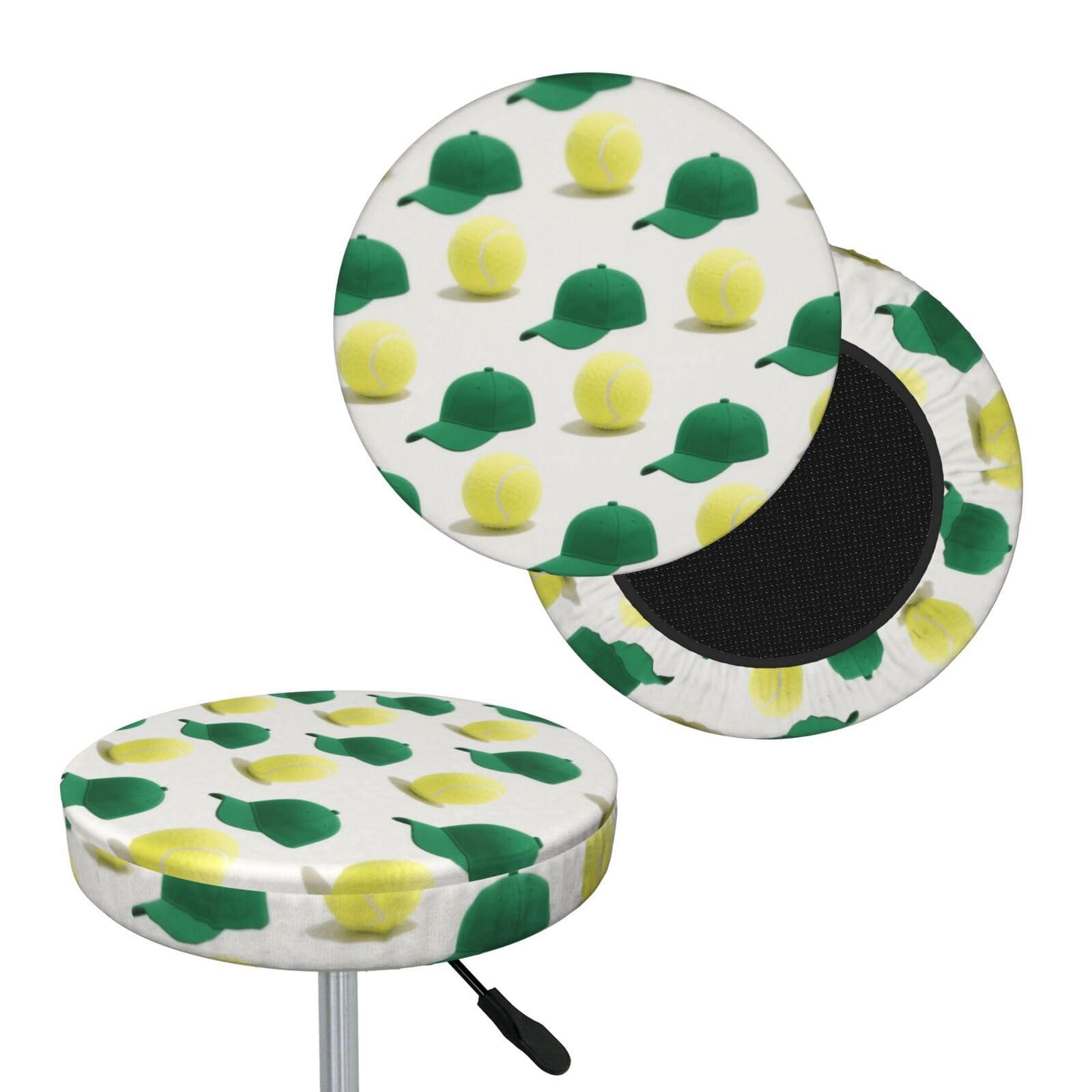 FekiLoot Tennis Round Bar Stool Covers Stretch Washable Bar Stool Covers Dustproof Slipcover Bar Chair Covers with Elastic Band for Bar Kitchen Living Room Decor 13 Inch