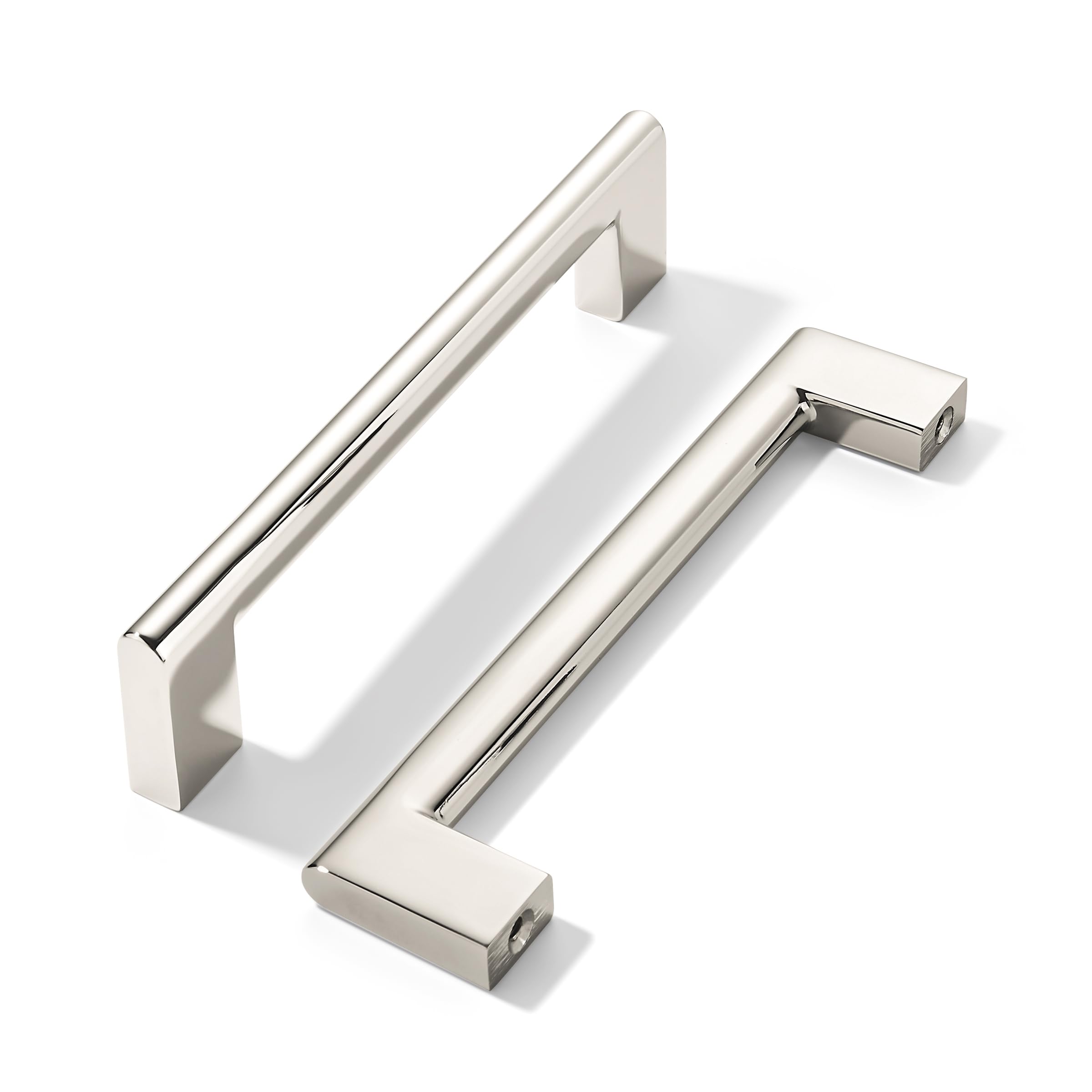 AMZ - 80296 Polished Nickel Cabinet Pulls CTC 5 in (128 mm) 10 Pack