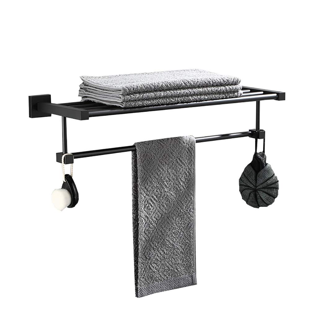 asdchZen Universal Towel Rack Wall Mounted Bath Towel Rack Square Base Bathroom Kitchen Balcony Storage Rack Towel Rack Aluminum Alloy Rust-Proof Towel Rack / 95Cm