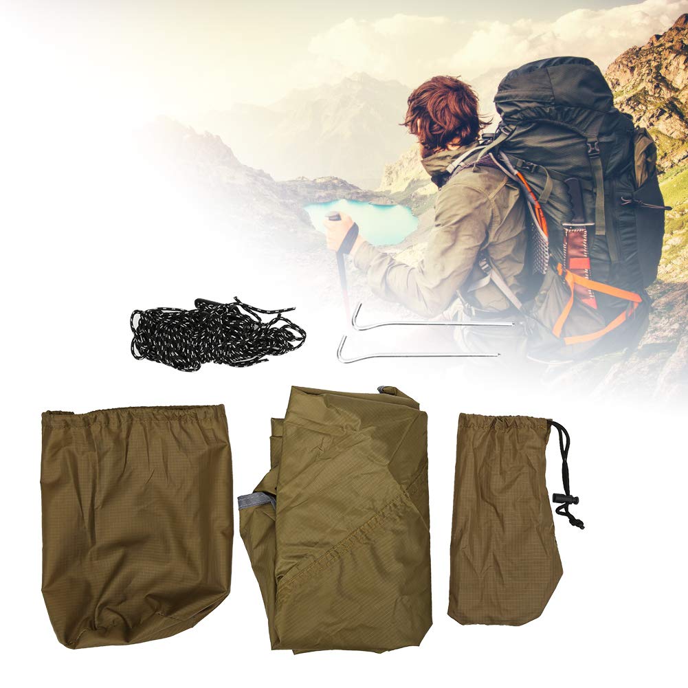 Tappetino da campeggio rombico in poliestere 210T, tenda da sole impermeabile per esterni, angoli a doppio strato rinforzati con anelli in acciaio per tettoia di tenda e amaca (Abbronzatura leggera)
