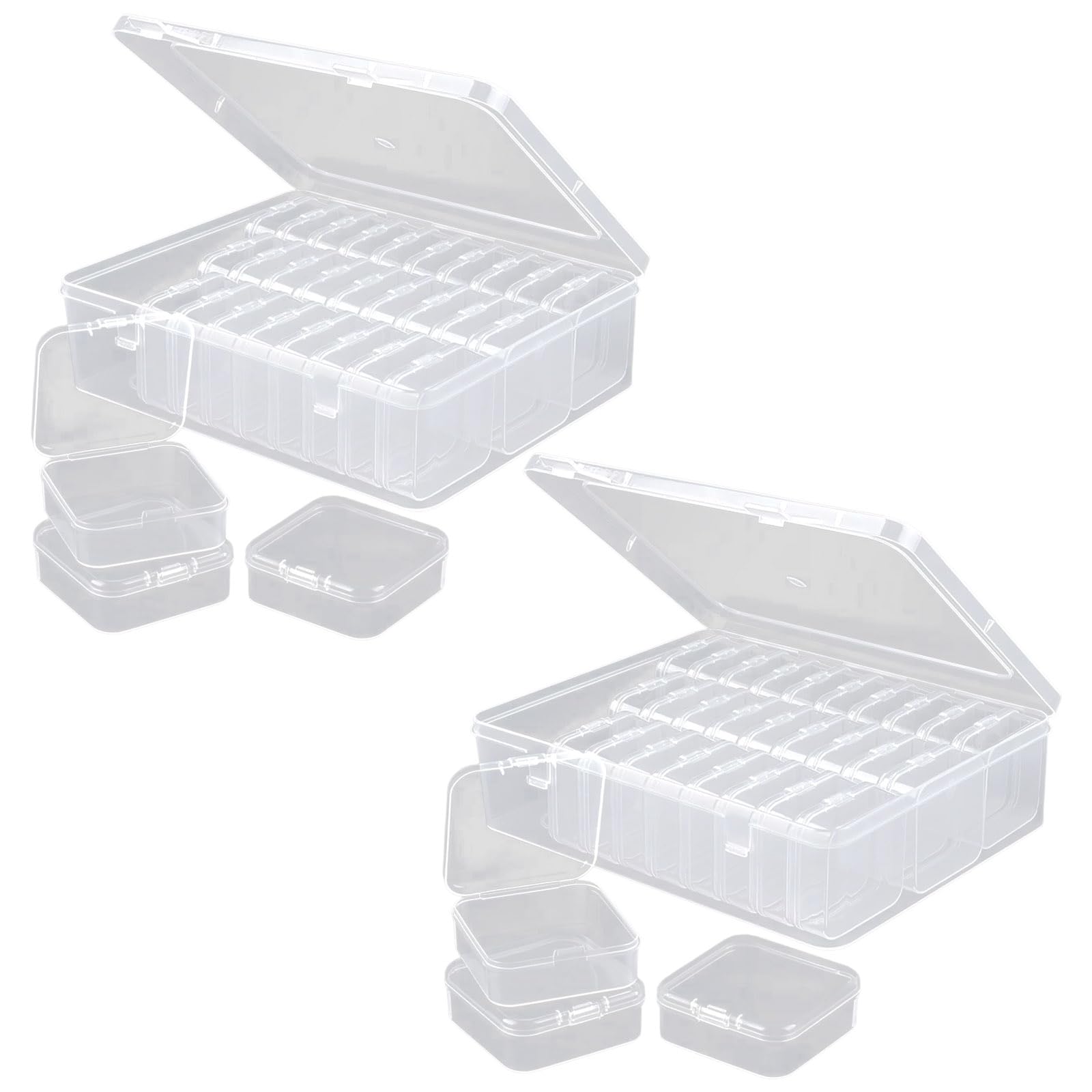 Snorvixre Multifunctional 30 Slot Clear Sturdy Organizers Home Accessory for Beads Jewelry and Small Items Storage Jewelry Sorting Container
