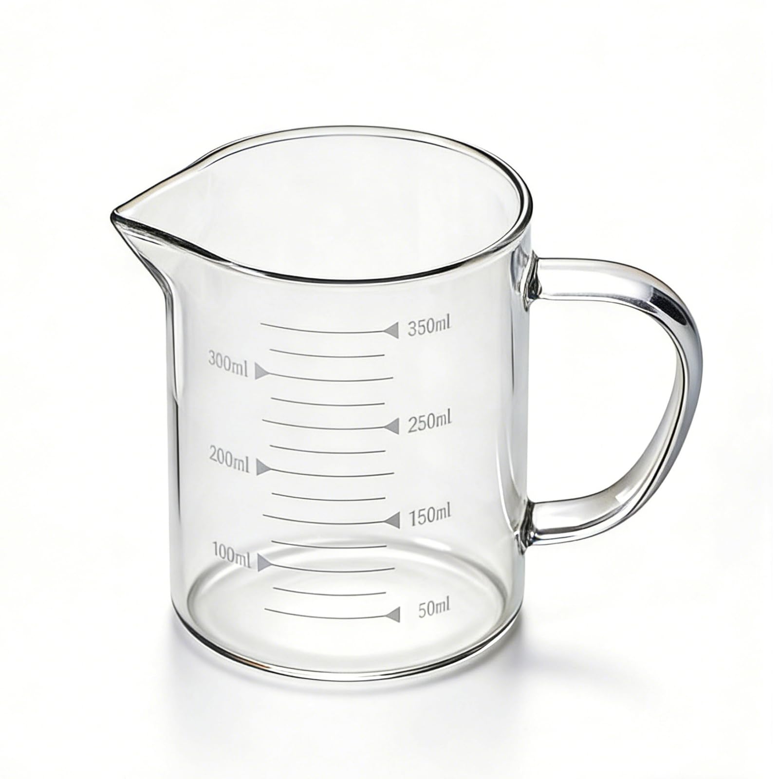 350ml Measuring Jug, Anti Drip Spout Measuring Jugs, Transparent Small Measure Jug, Reusable Glass Jugs, Heat Cold Resistant Microwave Safe for Baking, Cooking, Kitchen