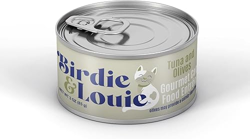 Miniatura 2 de Birdie & Louie Atún y aceitunas - Comida húmeda para gatos gourmet de 3 onzas, caja a granel de 96 latas