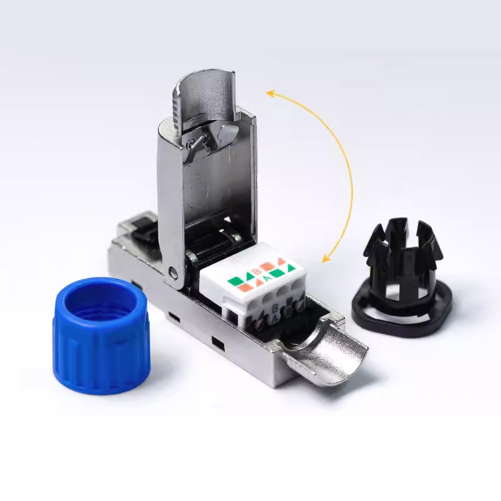 CAT8 RJ45 Stecker geschirmt werkzeuglos für CAT6A/7/8 26-23 AWG
