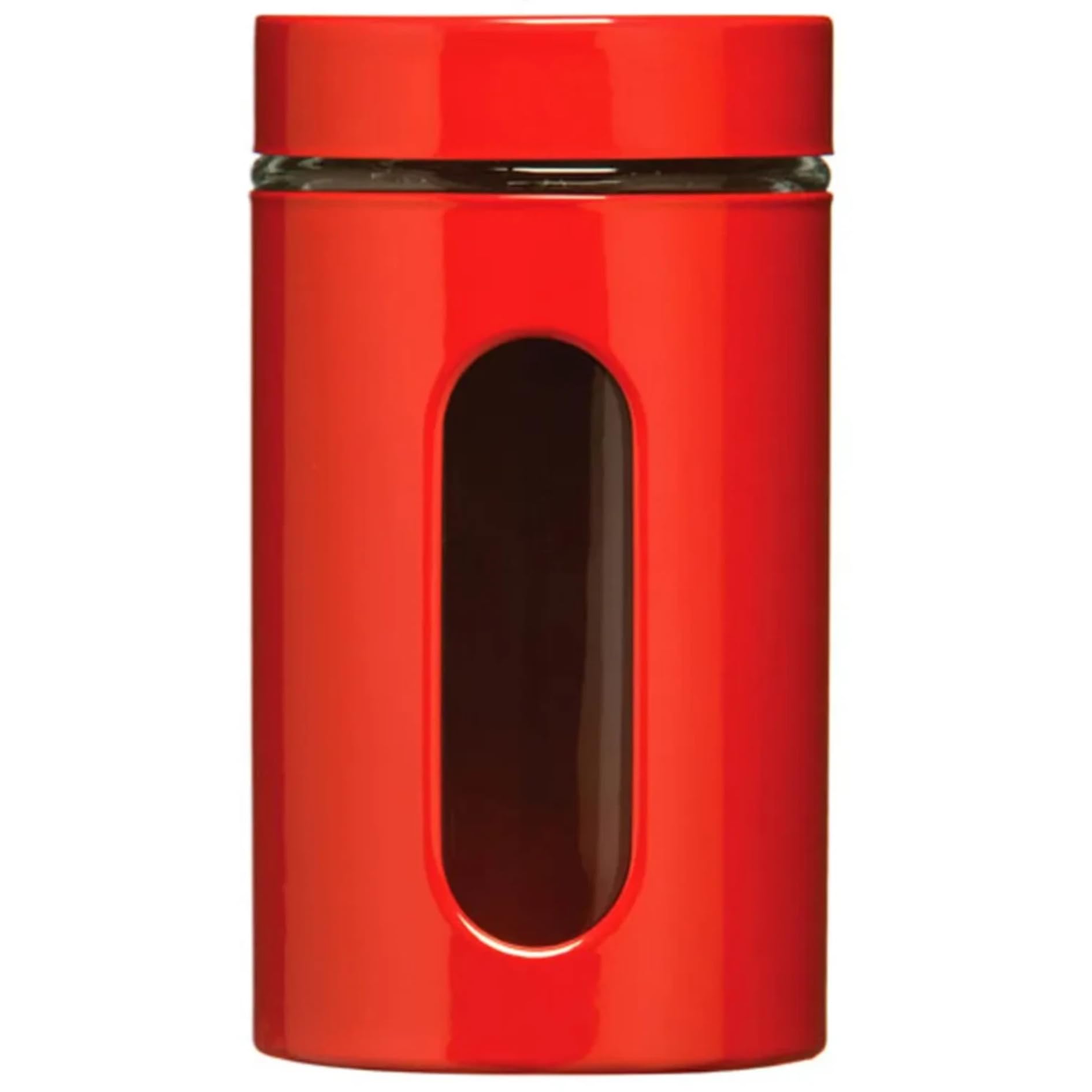 click & receive Red Enamel Storage Jars – Tea, Coffee & Sugar Canisters | 1000ml Jar | Airtight Lid | Vintage Kitchen Countertop Containers