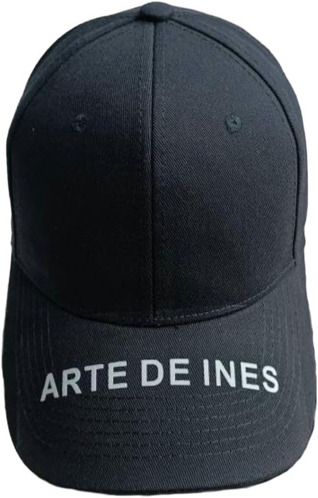 Arte De Ines Stylish Premium Black Baseball Cap - Elegant, Durable & Comfortable - Perfect for Sports & Casual Wear - White Print