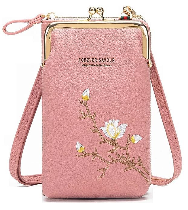 Viraaji Women Sling Cross Body Wallet with Mobile Cell Phone Holder Pouch Pocket Purse Sling Bag Mini Shoulder Bags Clutch Bag with Card Slots Shoulder Strap for Womens (Pink) (B0CGPSN6BC) Amazon Price History, Amazon Price Tracker