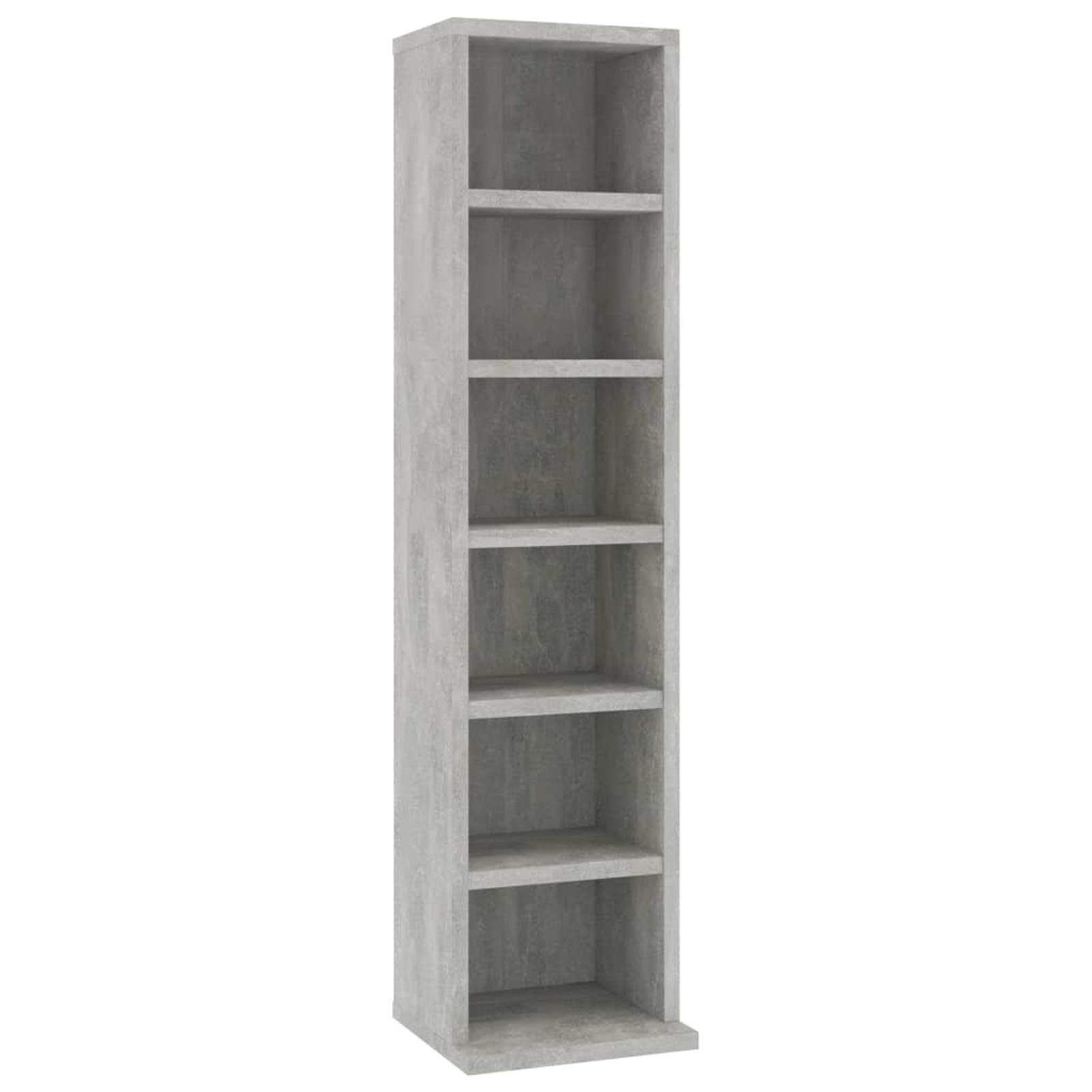 LAPOOH Mobile Porta CD Grigio Cemento 21x20x88 cm in Legno Multistrato,Mobile Porta CD,Porta cd,Scaffalatura per CD(SPU:800355)