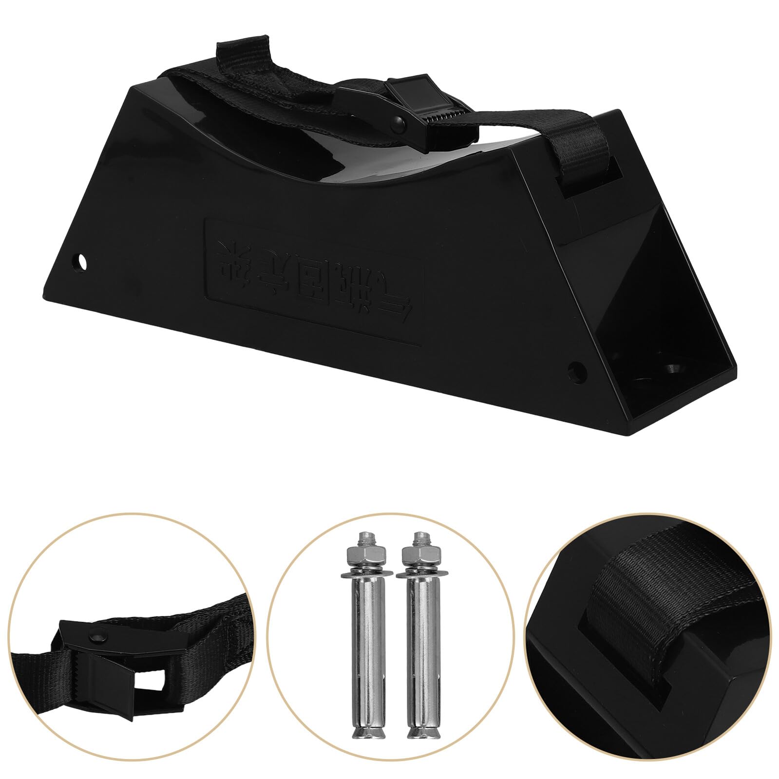 Support de Bouteille de Gaz Mural pour Réservoir Propane 40l Noir | Fixation avec Sangle Réglable, pour Bateaux et Laboratoires, Installation Simple, Maintien Sécurisé
