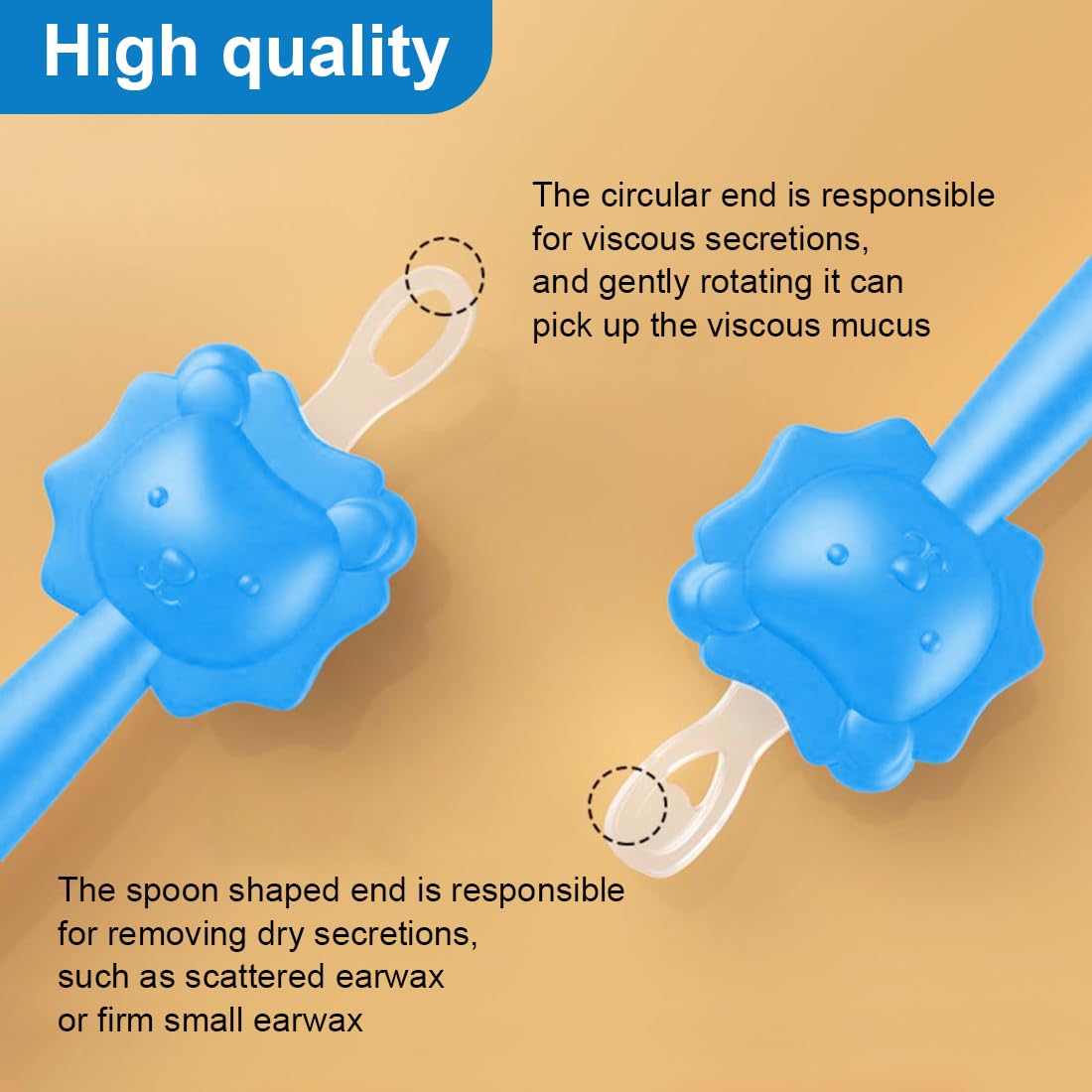 Kit de nettoyage nez-oreilles bébé, bâtonnet double embout + pince silicone pour nez et oreilles