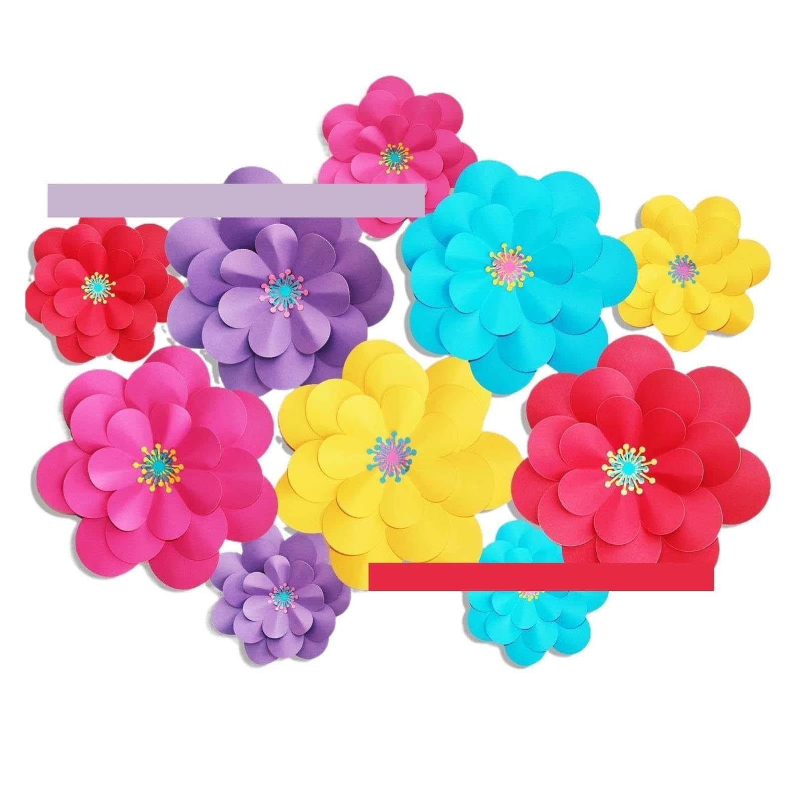 10 Juegos/100 Flores De Papel for Decoración Paredes Para Decoraciones