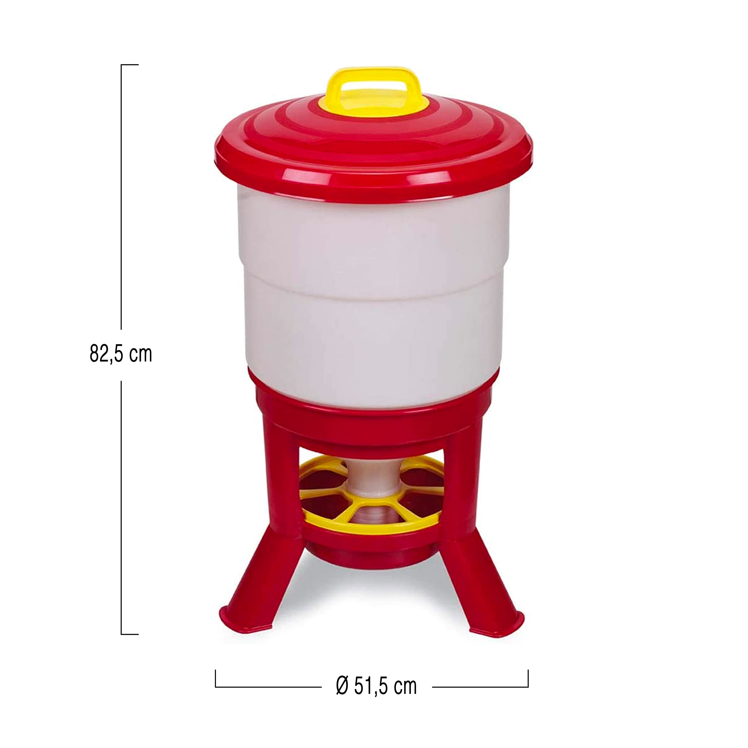 FINCA CASAREJO Tolva Gallinas SILO Premium 50 L - Comedero Grande con Patas para Aves de Corral - Tolva de Gran Capacidad para gallinas, Fabricada en plástico Resistente