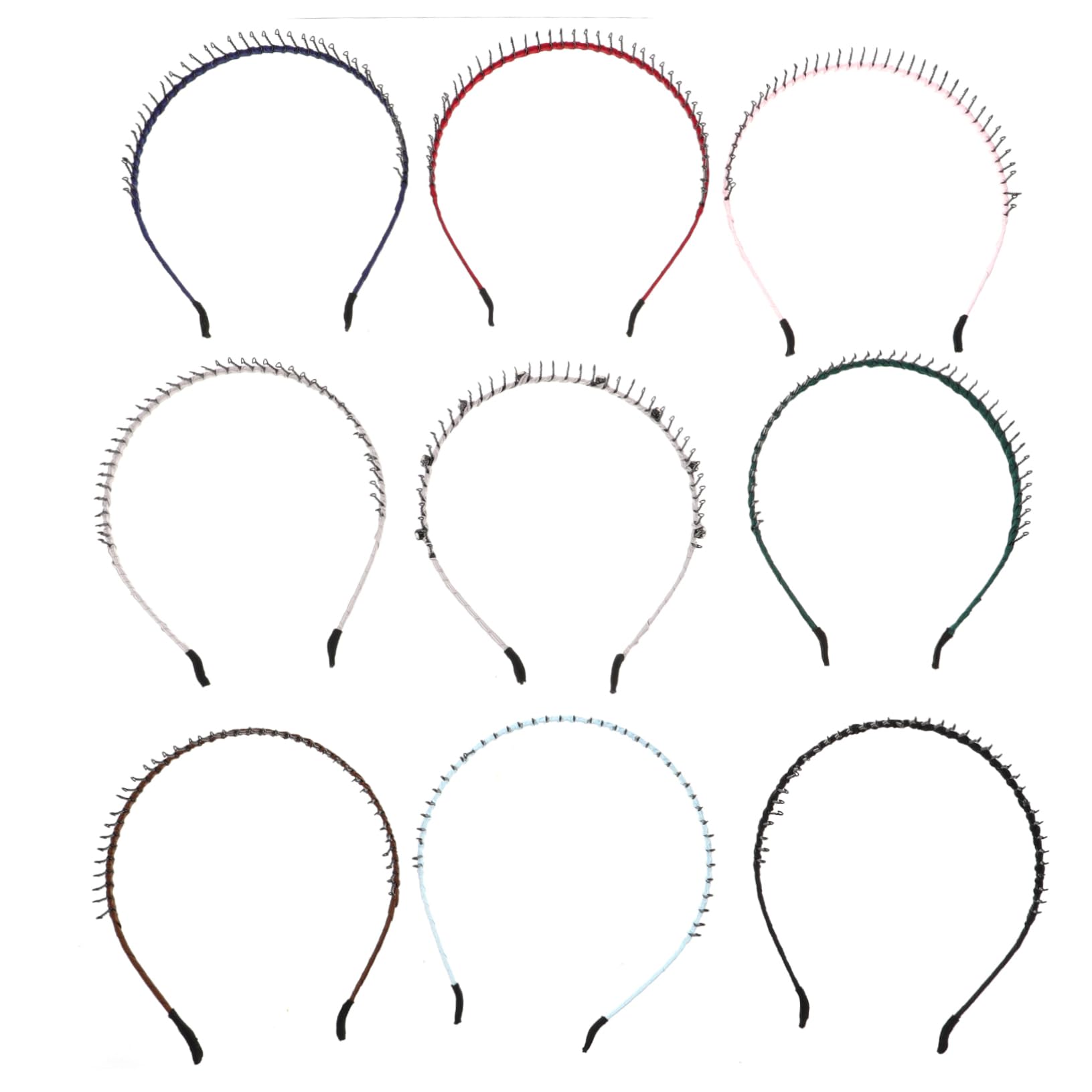 MAGICLULU 2 Set Di Fasce Per Per Ragazze Donne Uomini Unisex Sportive Con Pettine in Metallo Antiscivolo Fascia Per Per 8 Pezzi*2