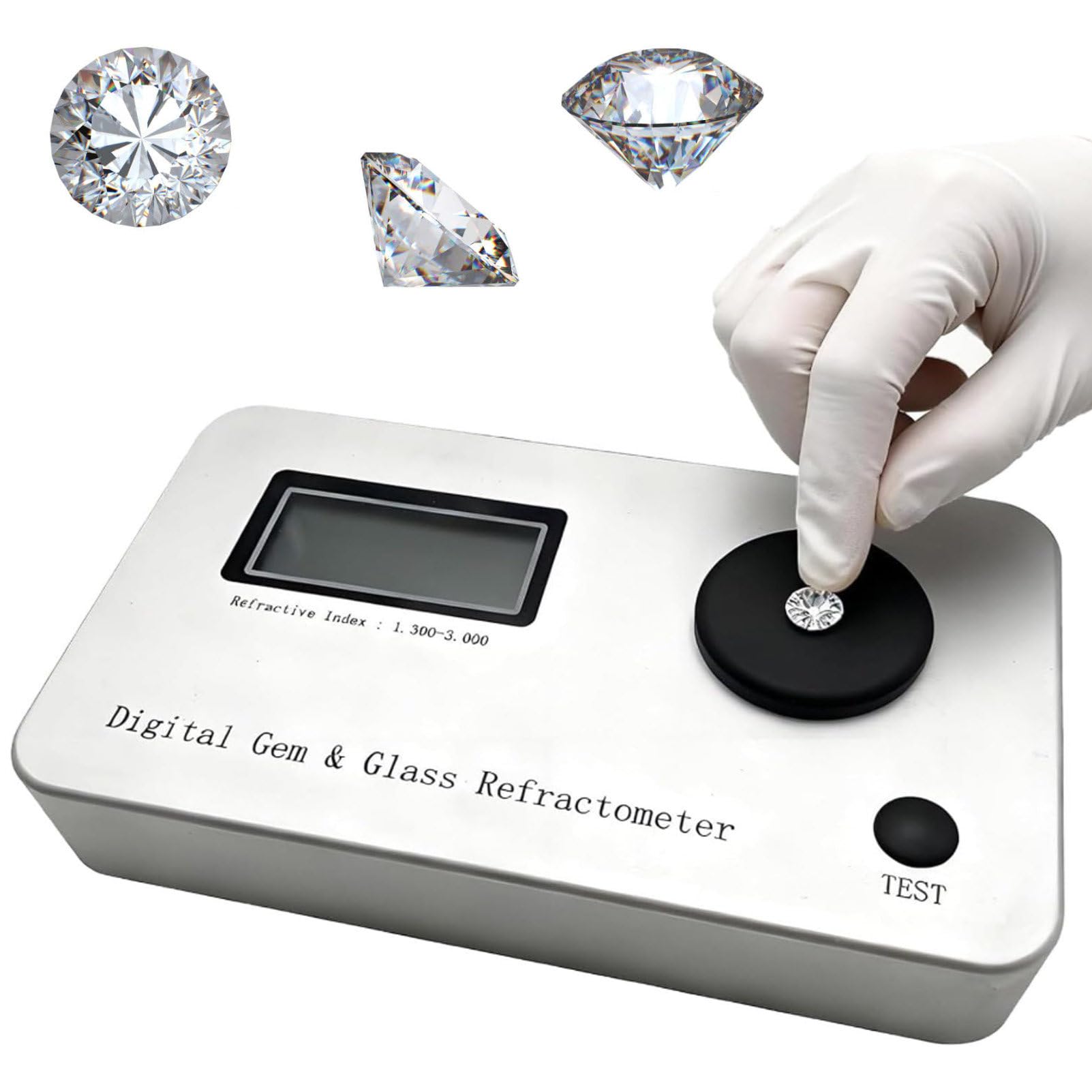 Yxzyfpp Digital Refractometer For Gemstones, Portable Tester With 1.300-3.000 Ri And 0.001 Accuracy, Ideals For Jewelers And Hobbyists