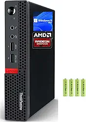 Lenovo Computador Desktop Mini Business Thinkcentre M625Q, Amd Dual-Core A4-9120C, 8 Gb De Ram, Ssd Pcie 128 Gb, Radeon R4, Rj-45, Portas Vídeo, Usb, Windows 11 Pro, Preto, Com Bateria