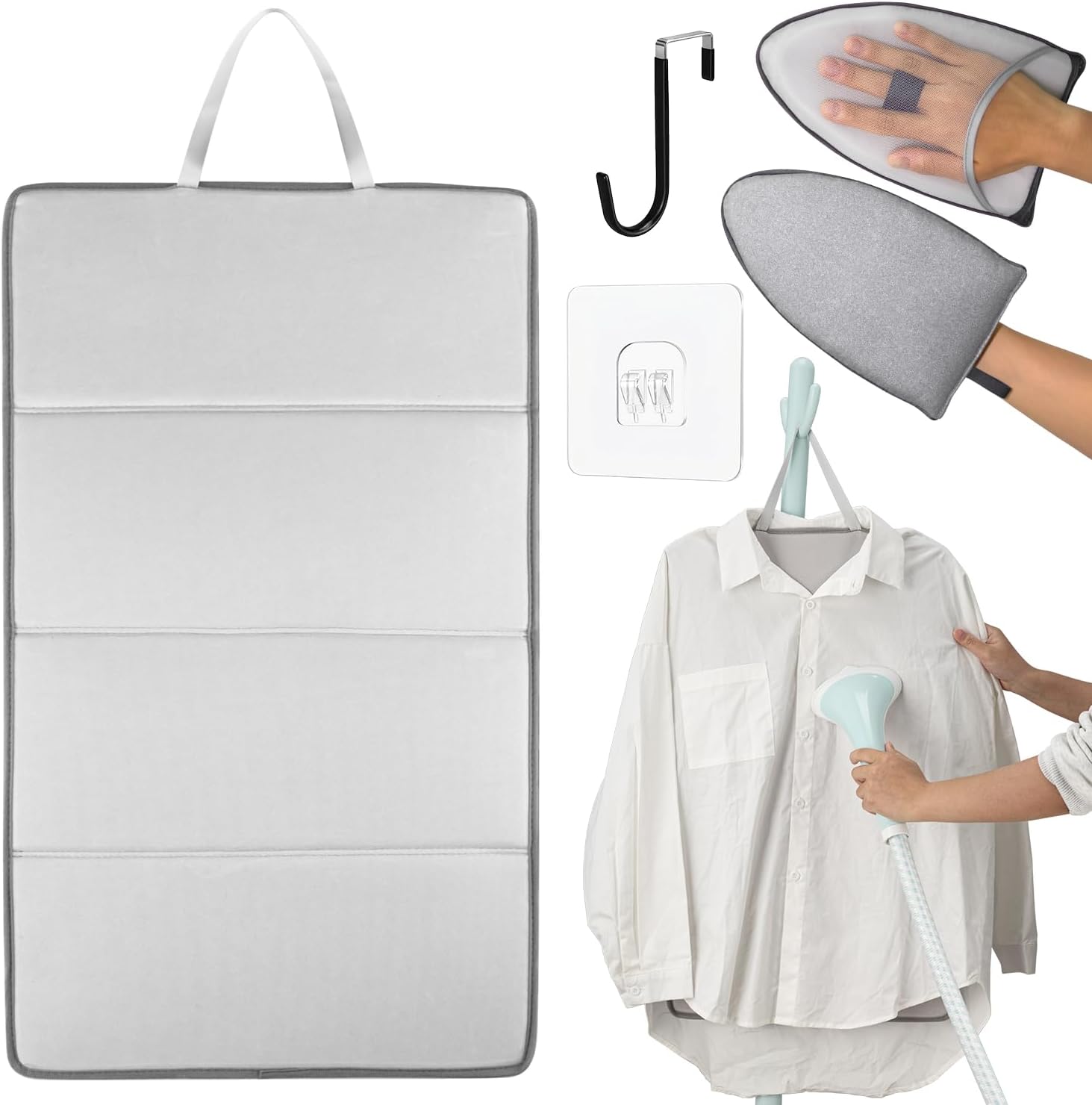 Steamer Board for Clothes with Garment Steamer Ironing Gloves,Stand for Steaming Clothes,Steamer Pad,Hanging Ironing Board,Steamer for Clothes,Hanging Steam Iron Pad