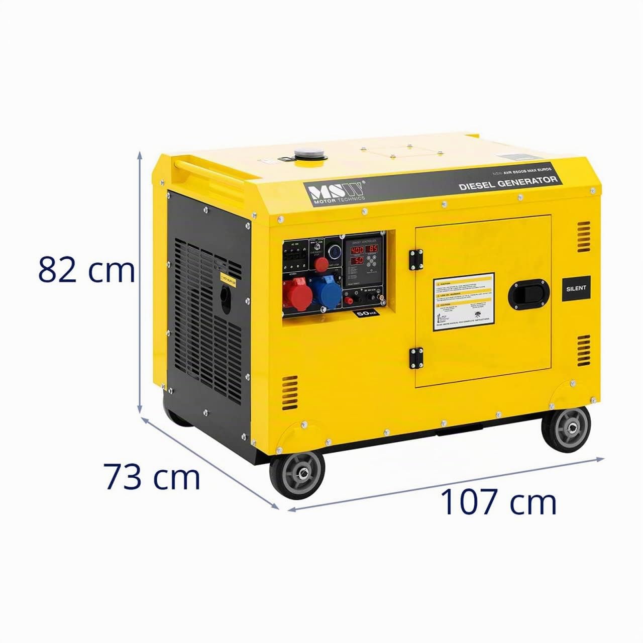MSW MSW-AVR 8500S MAX EURO5 Grupo electrógeno diesel 8500 W 30 L 230/400 V móvil AVR Euro 5 Grupo electrógeno diesel
