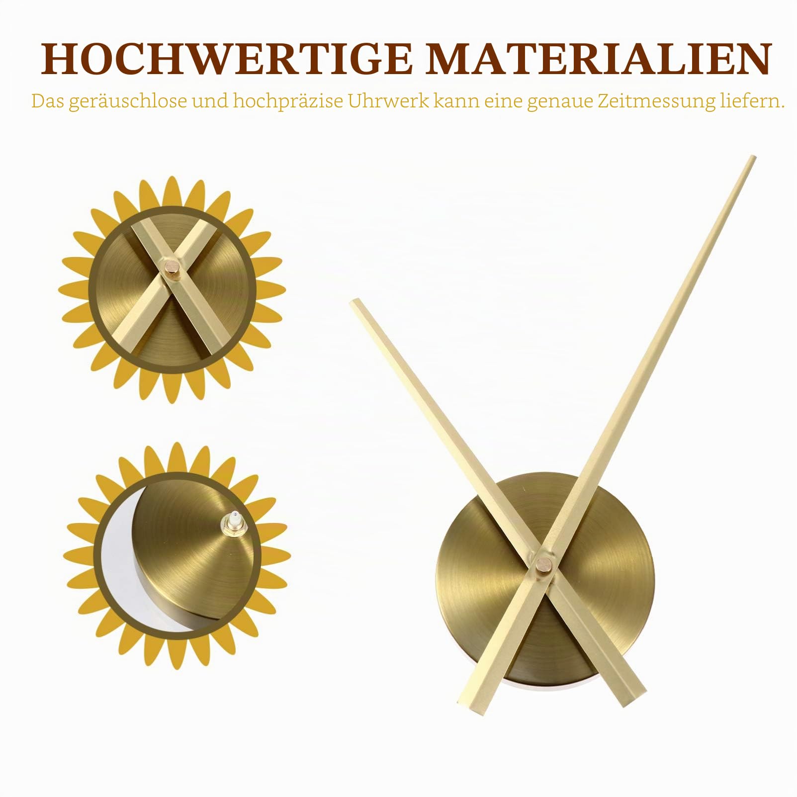 Yardwe Professionelles Quartz Uhrwerk Mit Großen Uhrzeigern DIY Wanduhr Bastelset Für Wohnzimmer Dekoration Und Uhrersatzteile 12.40X9.25X1.18In