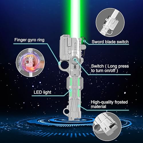 Miniatura 4 de OSDUE Sable de luz para niños, sable de luz LED que cambia de color Star Wars, sable de luz retráctil para niños de 7 colores con sonido FX,