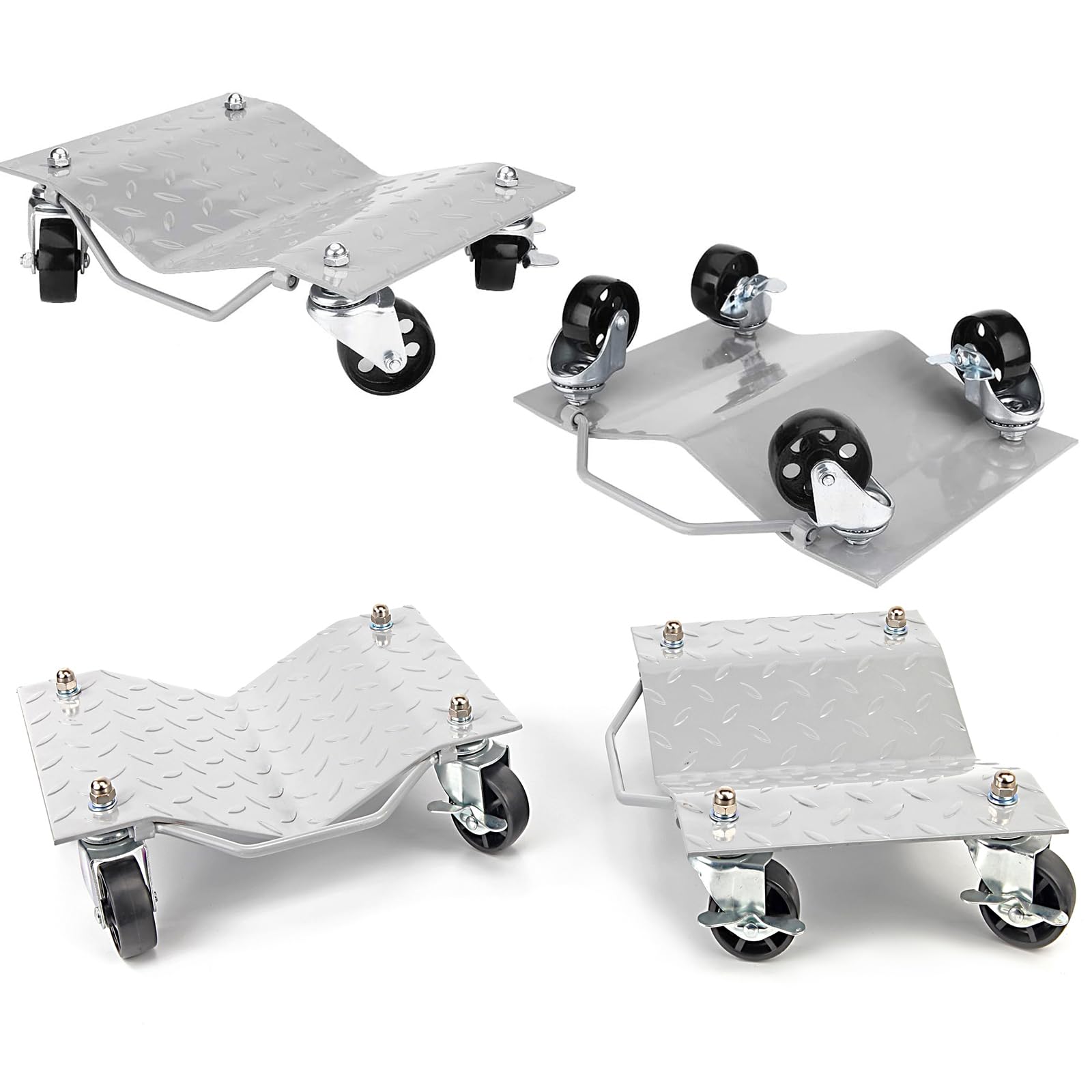 Juego de 4 portacoches posicionadores para coche/plataforma para mover coches, 675 KILOS/und. - JMK10079