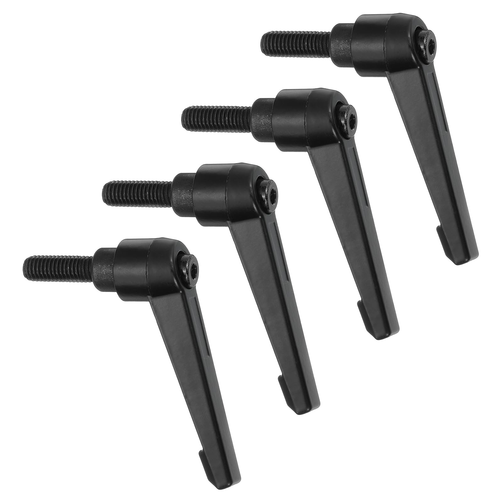 uxcell 4Pcs M8 x 20mm Adjustable Knobs Handle Male Thread Push Button Ratchet Quick Release Locking Rotating Bolt for Lathe Machinery, Black