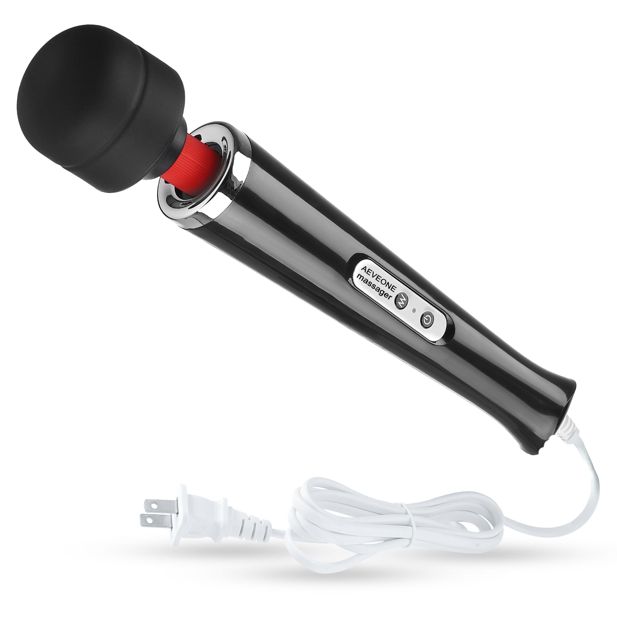 AEVEONE Wired Powerful Handheld Electric Massager, Strong Personal Back Massage for Sports Recovery, Muscle Aches, Body Pain (Rose red): Black