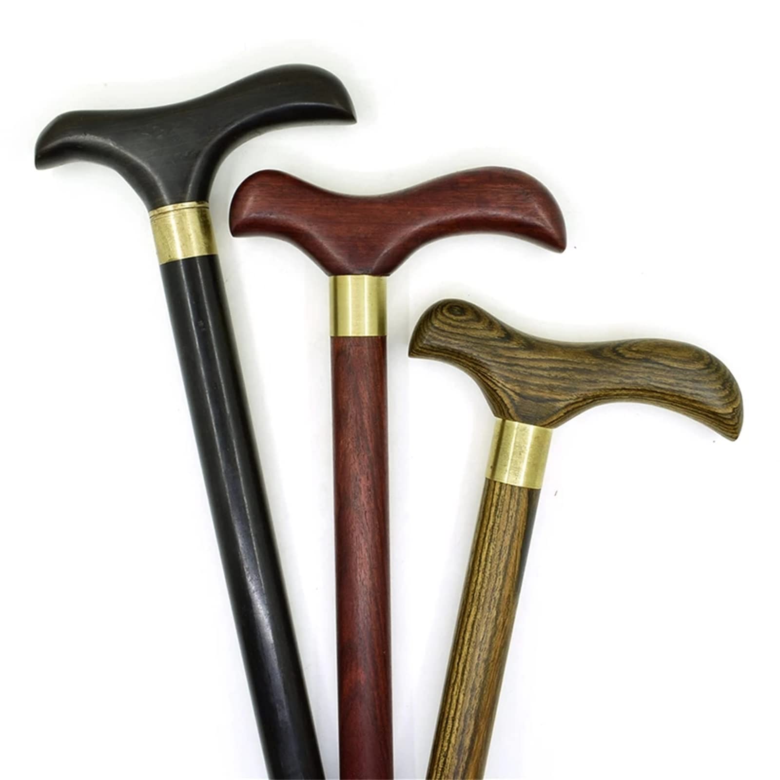 Bastones Bastón de Madera 3 Secciones T Mango Agarre Recto Palo para Hombres como para Mujeres