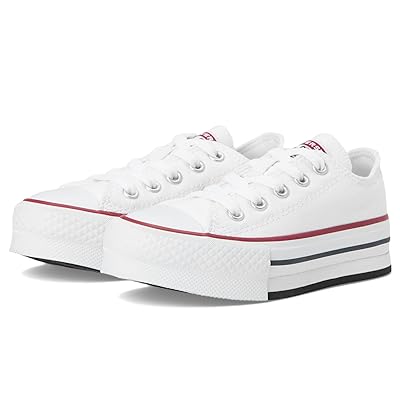 Converse Kids Chuck Taylor All Star Eva Lift Platform (Little Kid) Boys Shoes White/Garnet/Navy 2