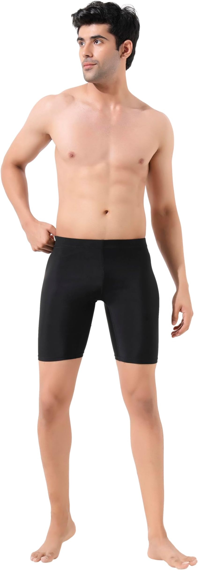 Lycot Unisex Adult Compression Half Tight Plain Athletic Fit Multi Sports Inner Wear (Black, XL)