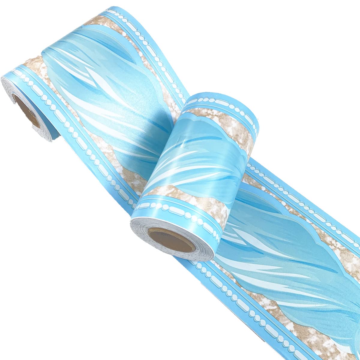Mesoar Sky Blue Self Adhesive Wallpaper Border Peel Stick Decorative Ceiling Sticker Molding Border 10Cm By 32.8Ft