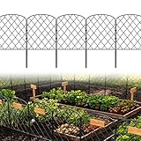 Froadp 25 Stück Dekorativer Gartenzaun aus Metall, Steckzaun für Garten & Beet, Modularer Tierzaun Beetzaun 60 cm (H) x 32 cm (B), Gitterzaun Gesamtlänge 8 m, Zaun zum Stecken, Typ A