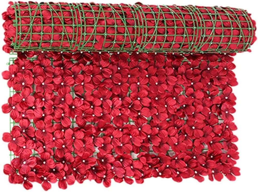 Artificial Flower Privacy Fence Roll Wall Landscaping Fence Privacy Fence Screen Outdoor Garden Backyard Balcony Fence (Color : Red Size : 0.5x3m) (Red 0.5x1m)