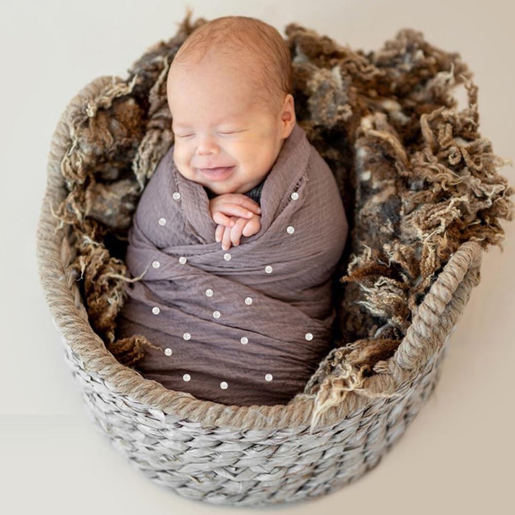 Couverture Emmaillotage Extensible Newborn Wrap - Tricot Doux Pour Photos Nouveau-Né, Accessoire Photographie Bébé 160x40 Cm