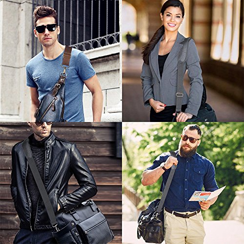 2 Packs Universal Replacement Shoulder Straps, Afunta 57" 59" Adjustable Bag Belts With Metal Swivel Hooks For Luggage Duffel Bag Laptop Case - Black, Brown #TOP7