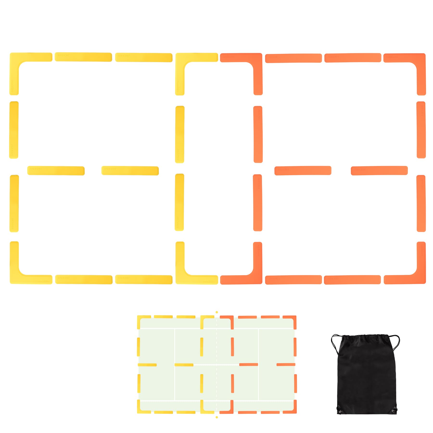BOOSTEADY Court Marker Pickleball Marker Kit rutschfest Marker windabweisend Court Lines Marker für den Innen- und Außenbereich, 28 Stücke oder 84 Stücke